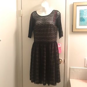 (6) Betsey Johnson NWT Floral Black Lace Dress